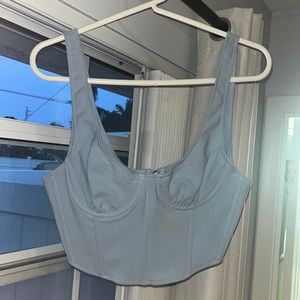 Sky Blue Corset Crop Top size L (fits like a M)
